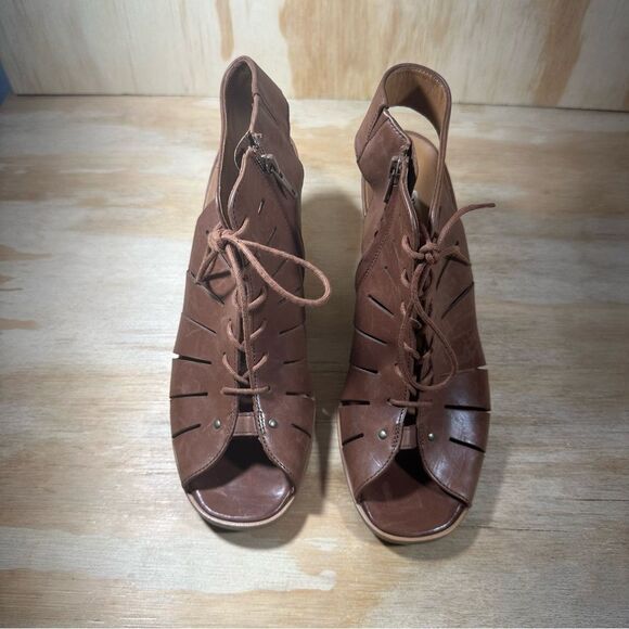 Paul Green Cosmo Lace Up Leather Bootie Sandals Women’s Size 8.5 - Picture 2 of 8